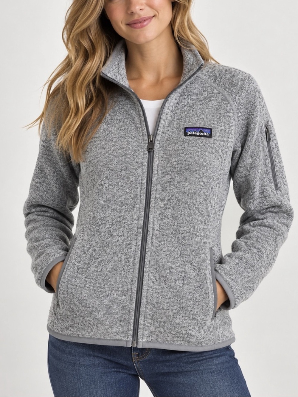 Patagonia Women's Full Zip Better Sweater Jacket Size Large Gray Heathered